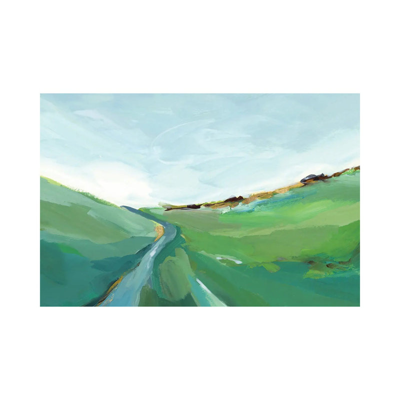 Emerald Hills by Isabelle Z - Painting on Canvas, Wrapped Canvas, 20.32 cm H x 30.48 cm W