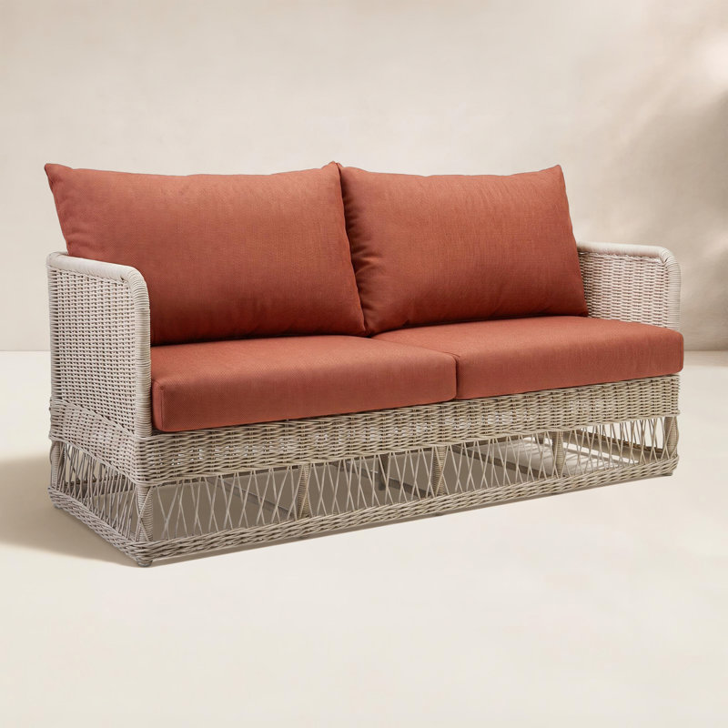 Destin Pebble Outdoor Patio Sofa - Play Adobe, Play Adobe, White