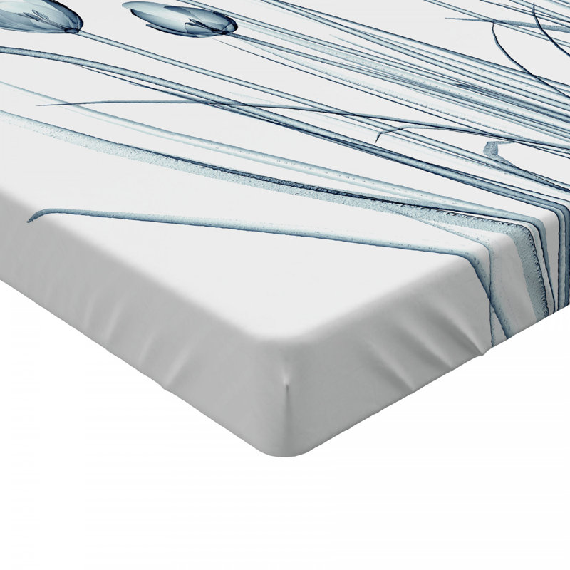 Microfiber Floral Fitted Sheet, Twin Fitted Sheet