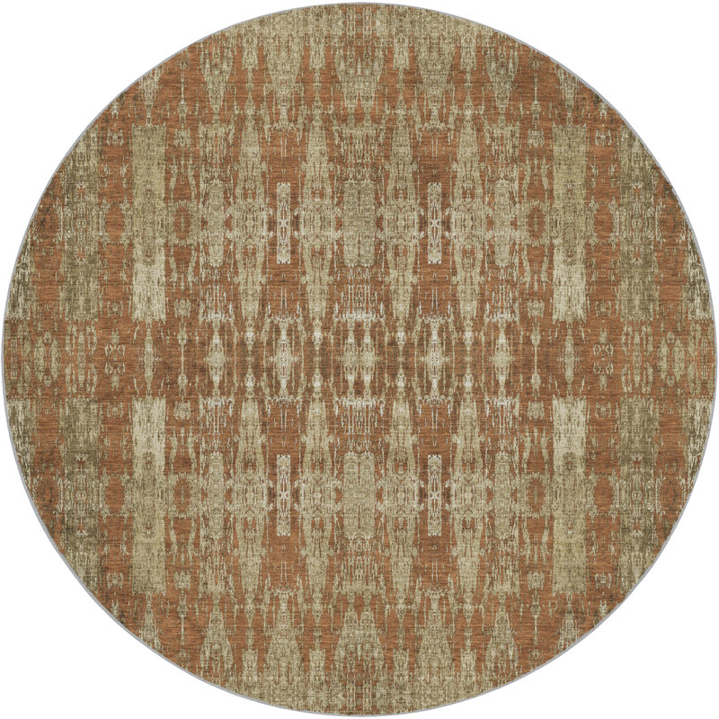 Tapis marocain de qualité supérieure lavable à la machine Dream Shag ADS580, Paprika, 8' Round