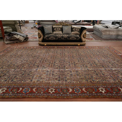 Pre-1900 Vegetable Dye Traditional Large Rug 12x17