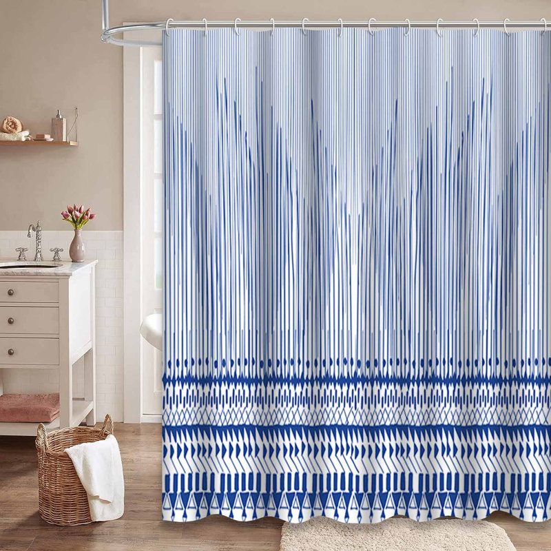 Rideau de douche traditionnel avec 12 crochets, L 72 po x l 72 po