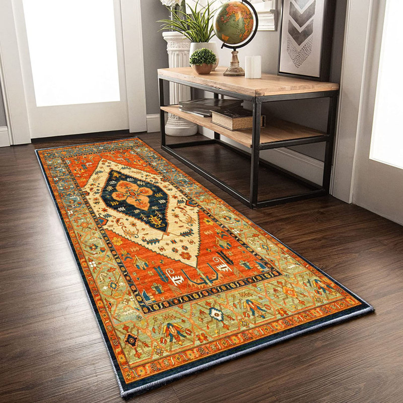 Tapis lavable rétro antidérapant, Tapis de couloir 2 pi x 4 pi