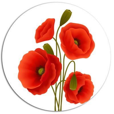" Close-Up View Of Poppy On White "