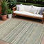 Tapis intérieur lavable rayé vert menthe et beige 9 'X 12'