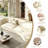134 " luxurious curved modular sofa with a right armrest, upholstered in fabric material, suitable for use in living rooms and apartments, in the white cream style."-334229316-334229318