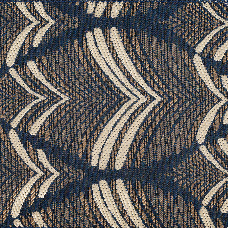 Vickerman 4"x10yd Feather Leaf Ribbon., Midnight Blue