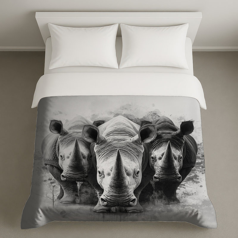 Housses de couette Three Rhinos Illustration, Très grand lit