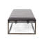 Banc de repose-pieds Shami, capitonnage en velours gris, fer doré, 49 pouces-121481477