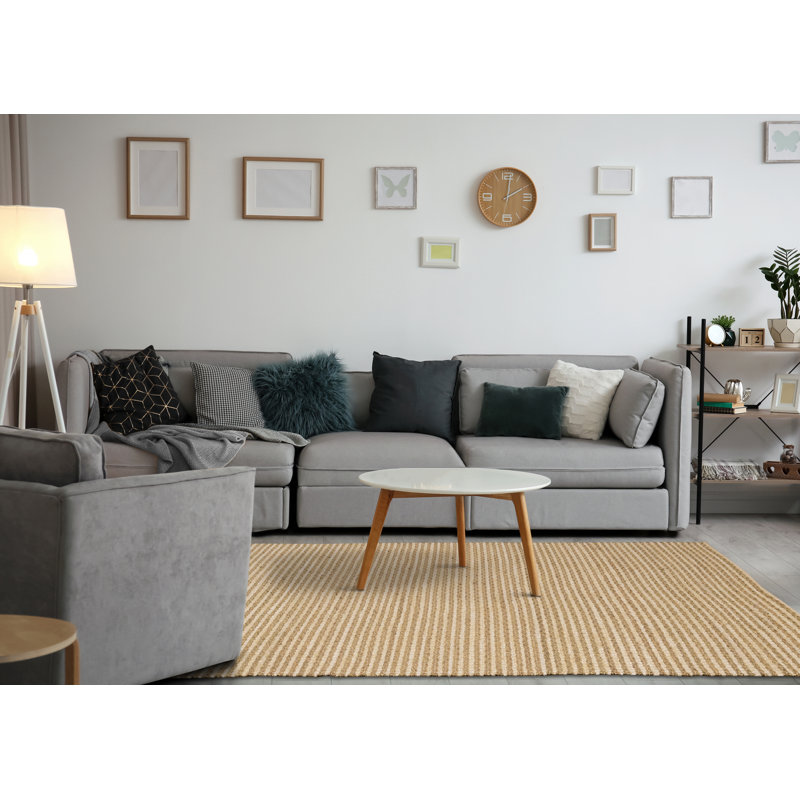 Tapis intérieur ton sur ton / uni de 5 pi x 8 pi (5 pi 3 po x 7 pi 7 po) Branch Branch, beige, naturel - salon, chambre à coucher, salle à manger et cuisine