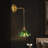 Curved Arm Brass Wall Sconce With Adjustable Drop And Milky Green Glass Shade-1512155012
