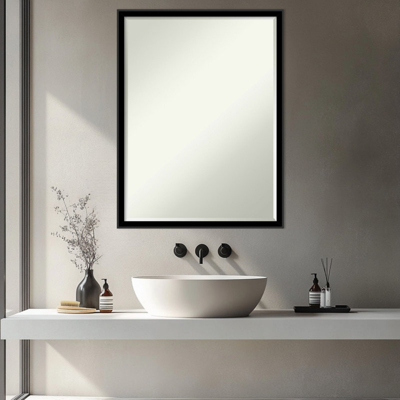 Miroir mural de salle de bain incliné, Noir