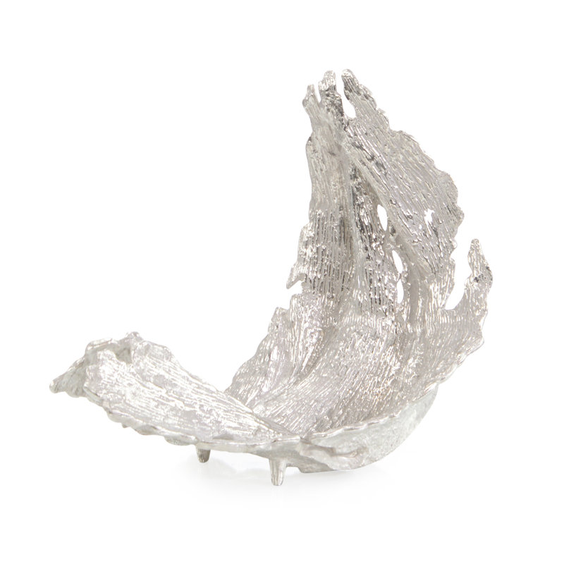 Time-Worn Leaf Sculpture, Small Nickel, Nickel