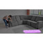 Housse pour canapé modulaire en velours extensible 7 pièces - Housse pour canapé en L inclinable - Lavable-411267627
