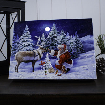 Santa and Friends 8x6 Lighted Tabletop Canvas