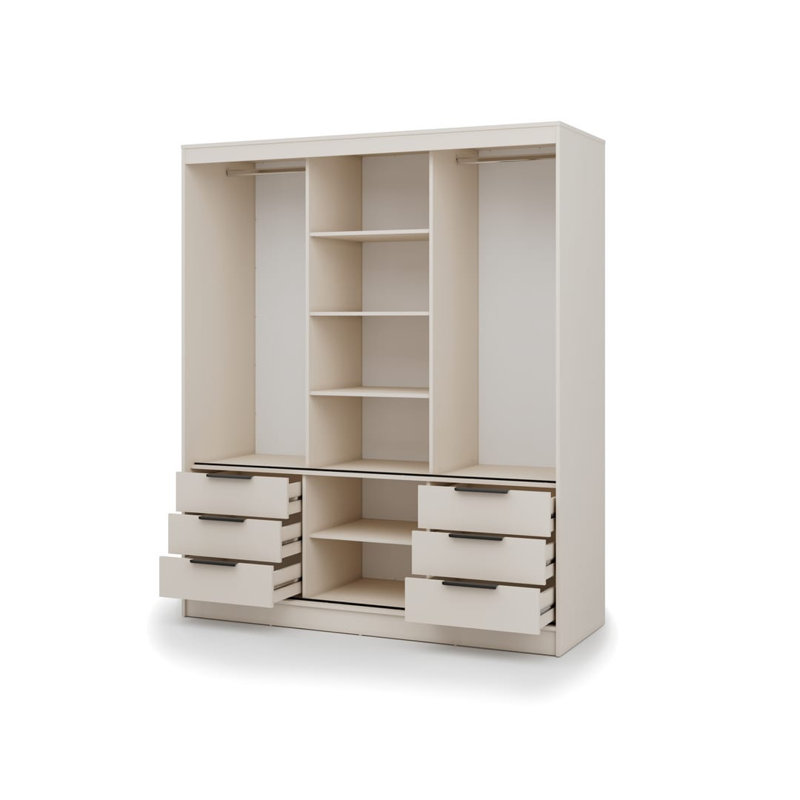 Manufactured Wood Wardrobe, Beige