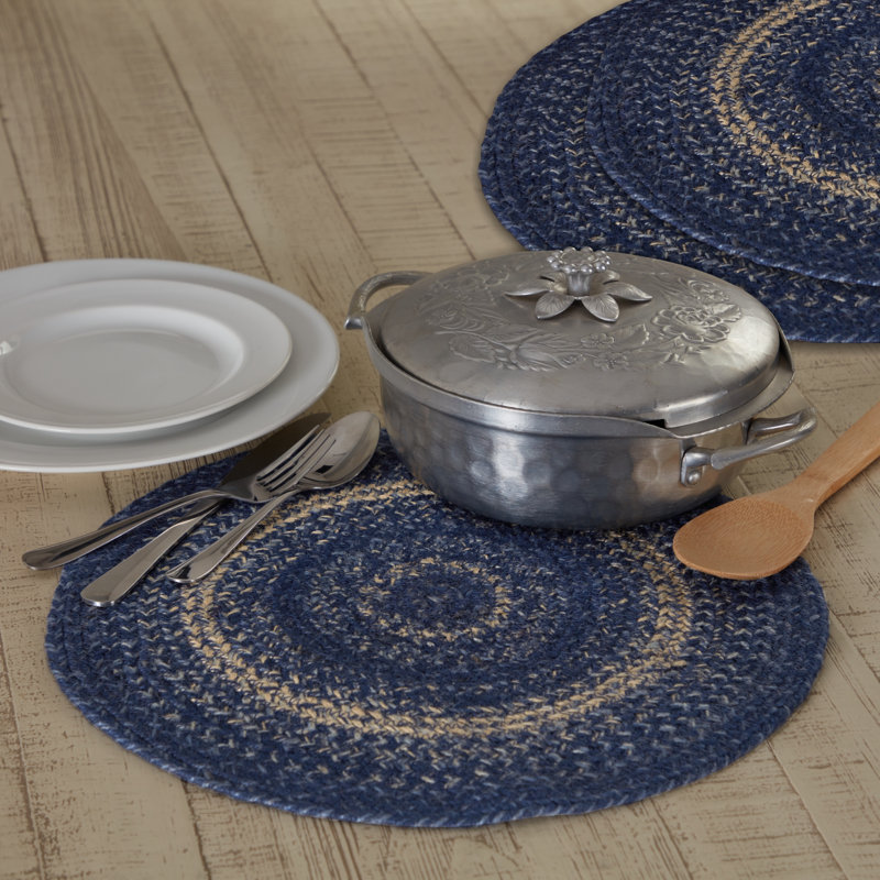 Ensemble de 3 serviettes en jute bleu Great Falls