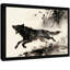 Art noir encadré noir, loups braves-1389239139
