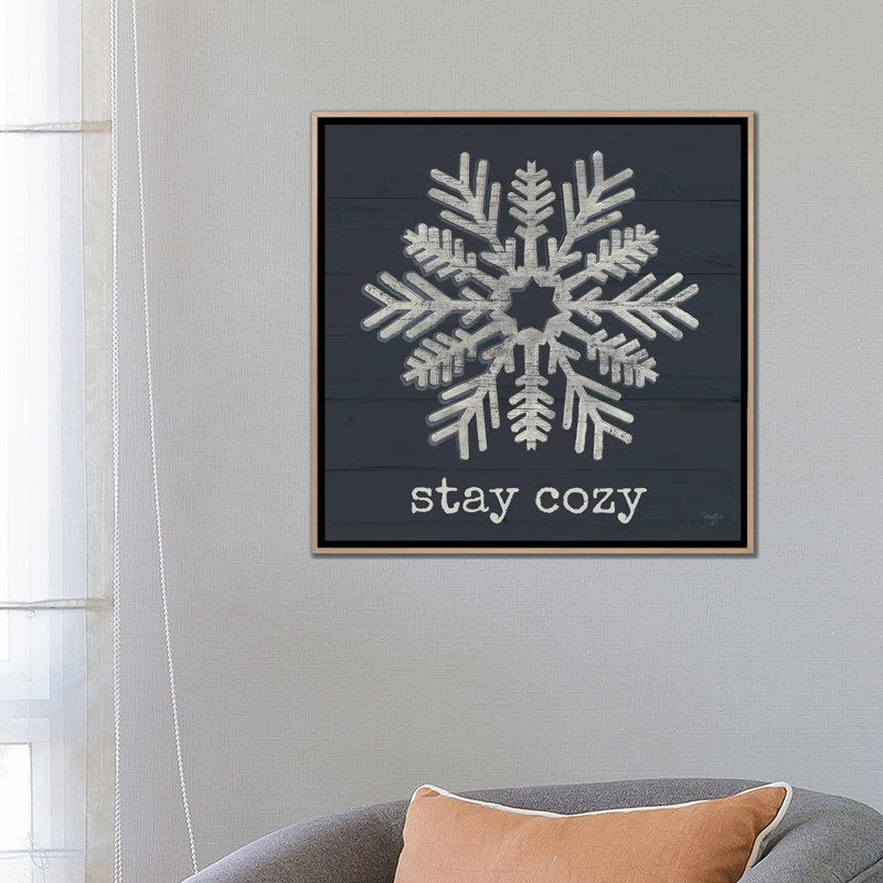 «Stay Cozy Snowflake», reproduction d'art sur toile encadrée, H 26 po x l 26 po, Impression encadrée sans passe-partout