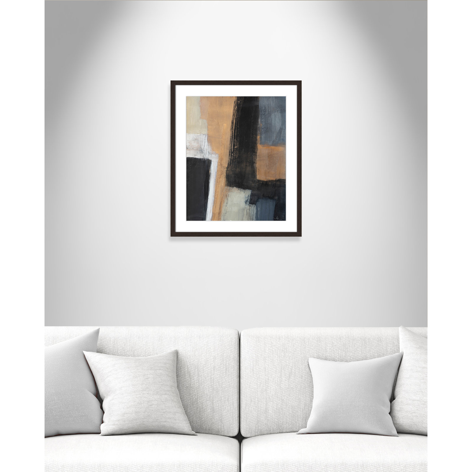 Metallic Slate I Print, 25.5" H x 21.5" W x 1.25" D, Walnut Matted Picture Framed