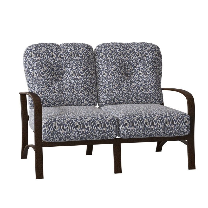 Causeuse Fremont, Étain, Sunbrella® Fairview indigo abstrait