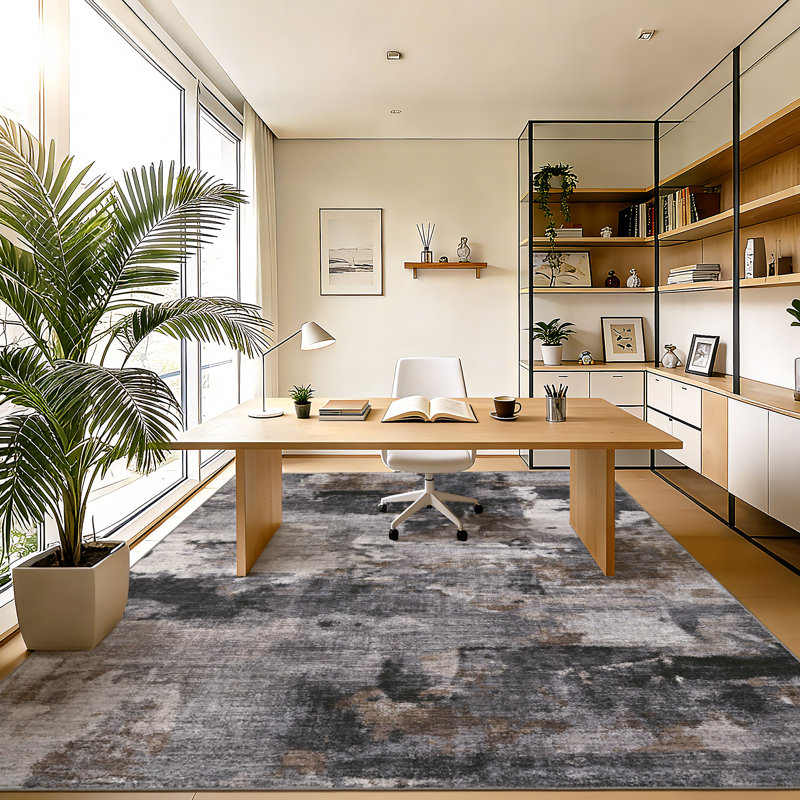 Tapis ultra mince et lavable - Tapis abstrait moderne, antidérapant et antidérapant, résistant aux taches pour le salon, la chambre à coucher, le couloir, la salle à manger, le bureau - bleu et coloré, plusieurs tailles