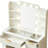 Modern Fluted Makeup Vanity Set with LED Bulb Mirror, Multi Storage Drawers & Matching Upholstered Stool