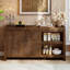 Buffet en bois massif 55,11 pouces avec 2 portes et tablettes réglables