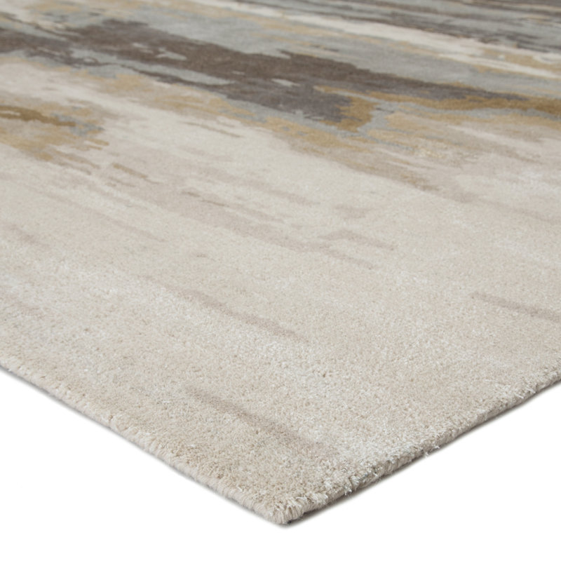 Ivy Bronx Fairlop Abstract Handmade Tufted Gray/Tan Area Rug & Reviews ...