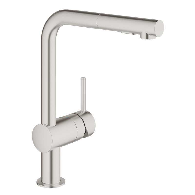 Minta® Pull Out Single Handle Kitchen Faucet with Accessories, SuperSteel Infinity