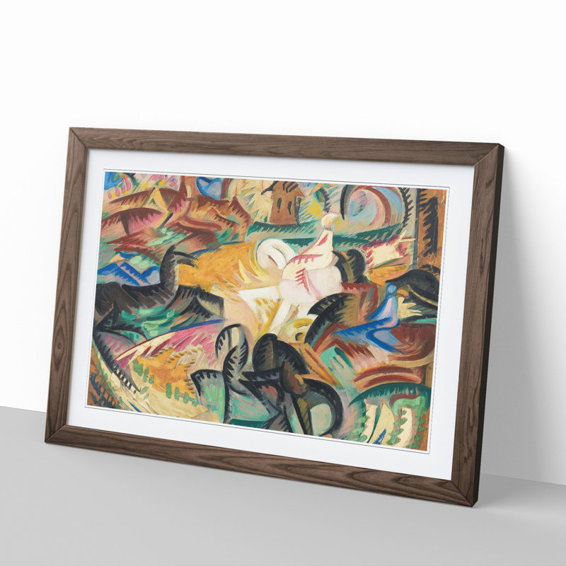Horses by Alice Bailly - Picture Frame Painting, 27cm H x 36cm W x 2cm D, Walnut Framed
