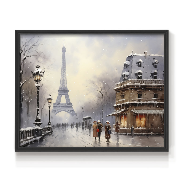 «Chirstmas Art» -ccccxxix- reproduction encadrée, H 11 po x l 14 po, Noir, noir, noir, noir