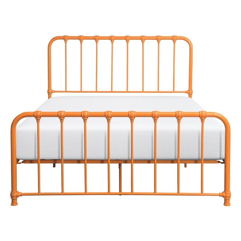 Grand lit orange en métal, lit plateforme luxueux - aucun sommier requis avec orange fascinant pour grand lit, sélection merveilleuse