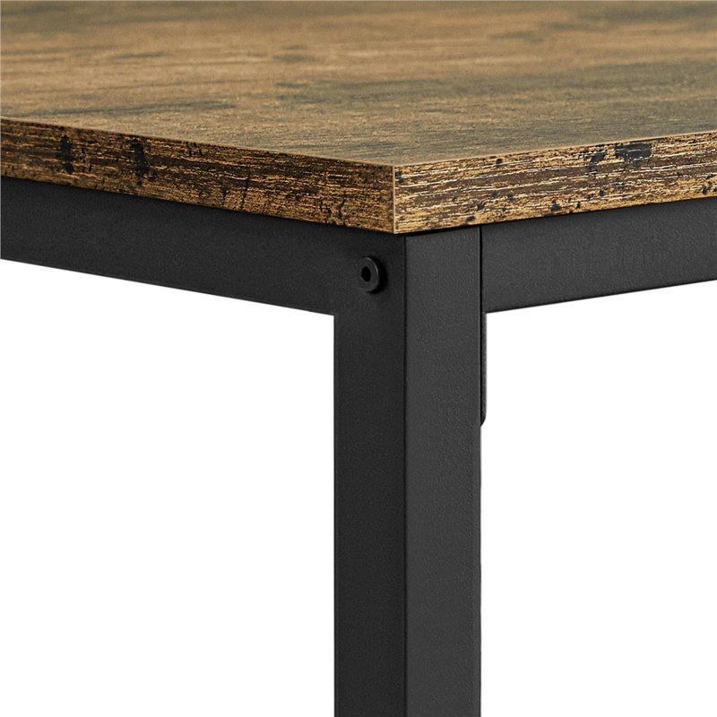 Floor Shelf Coffee Table with Storage, Rustic Brown