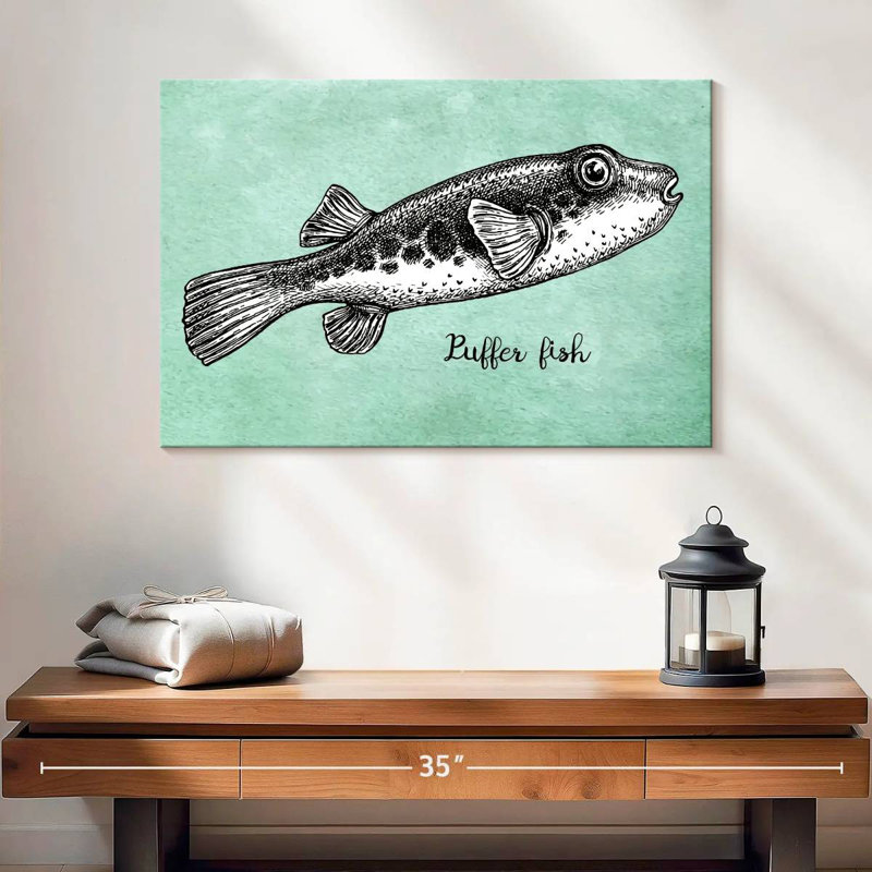 Poisson-globe en noir, H 16 po x l 24 po