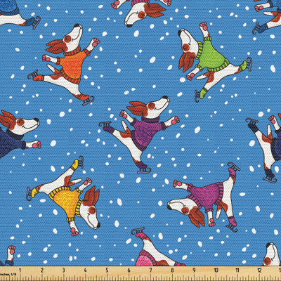 Rego Skater Dogs In Christmas Sweater Fabric
