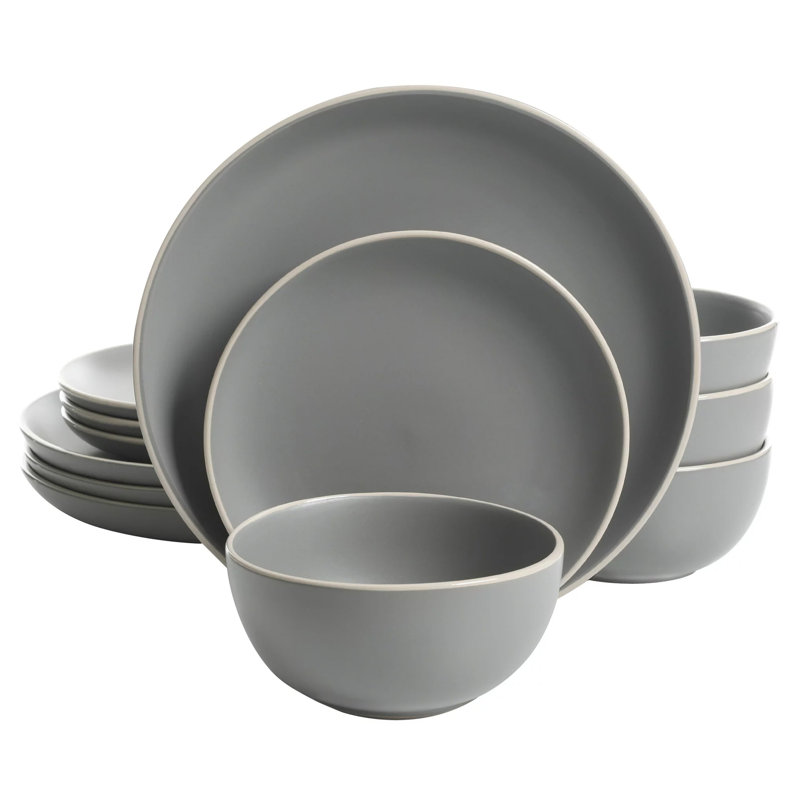 Service de table en grès Gibson - Service pour 4, Gris