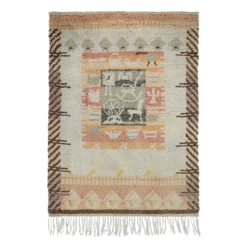 Vintage One-of-a-Kind 3'4" X 4'4" Hand Knotted Area Rug