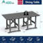 7 pièces-Table et chaises d'extérieur en PEHD avec trou pour parasol-127374567