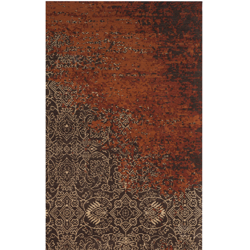 Tapis abstrait rouille / brun Anwick, Rectangle 6 pi x 9 pi