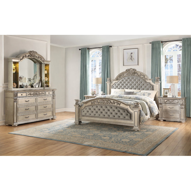Ensemble de chambre à coucher 4 pièces Liyla, Très grand lit