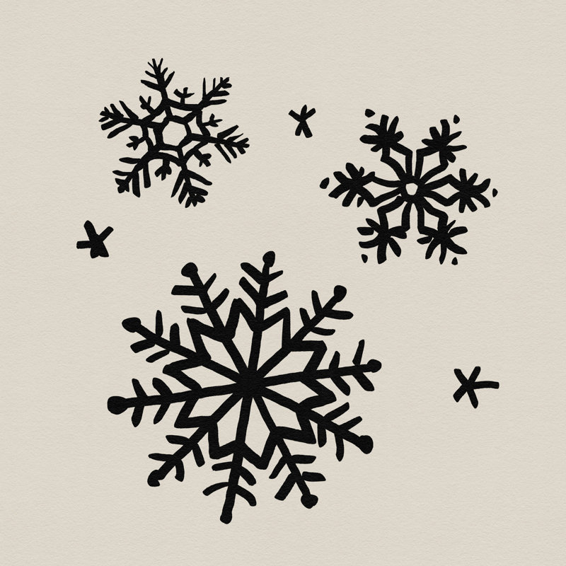 Croquis de flocon de neige I, H 36 po x l 36 po x P 1,25 po