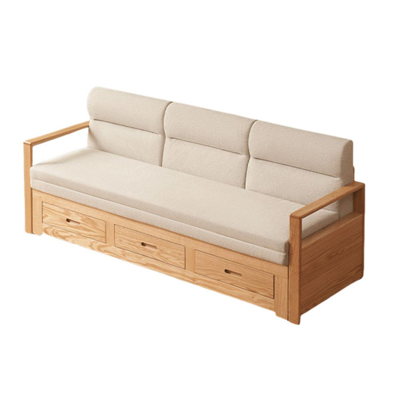82.05" Beige Polyester Standard Sofabed cushion couch
