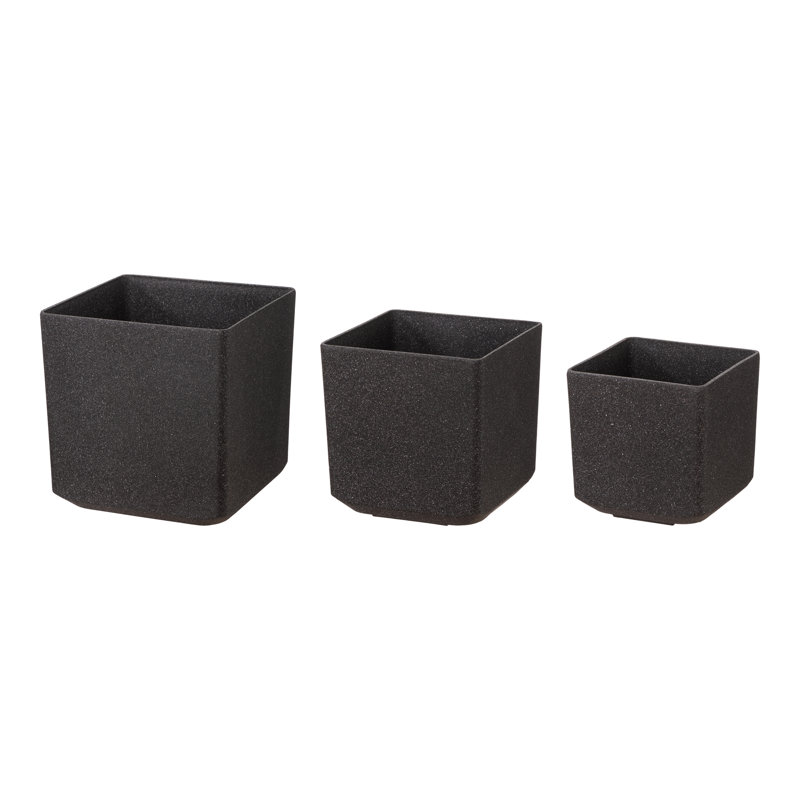 Ensemble de 3 pots à fleurs en plastique Hollins