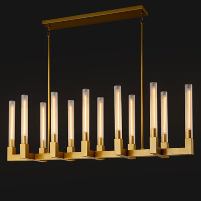 Lustre de ferme avec tube en verre