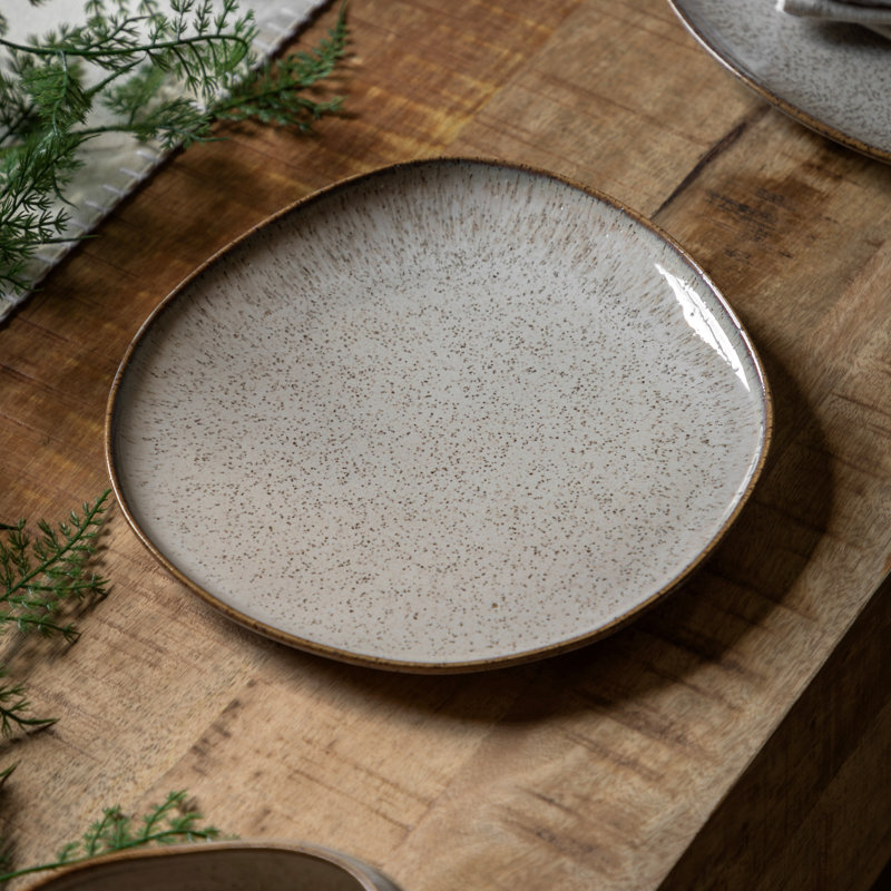 Speckle Glaze Side Plate Oatmeal (4Pk)
