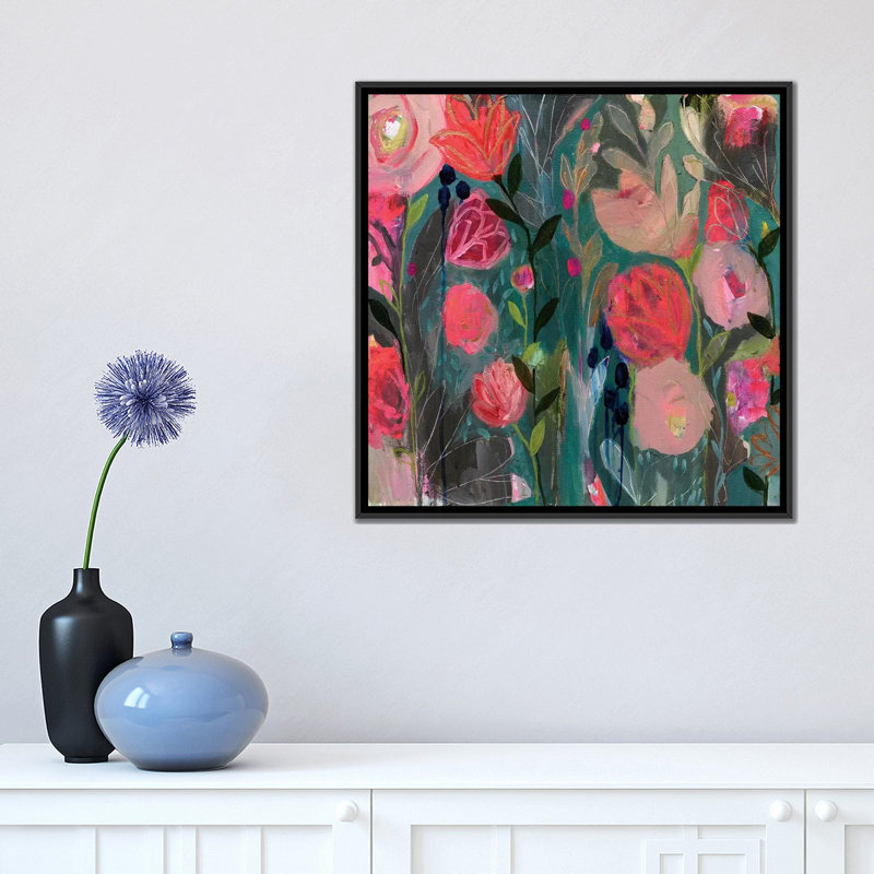 « minuit voeu », impression sur toile, H 18 po x l 18 po x P 1,5 po, Toile avec cadre noir, Pas de tapis