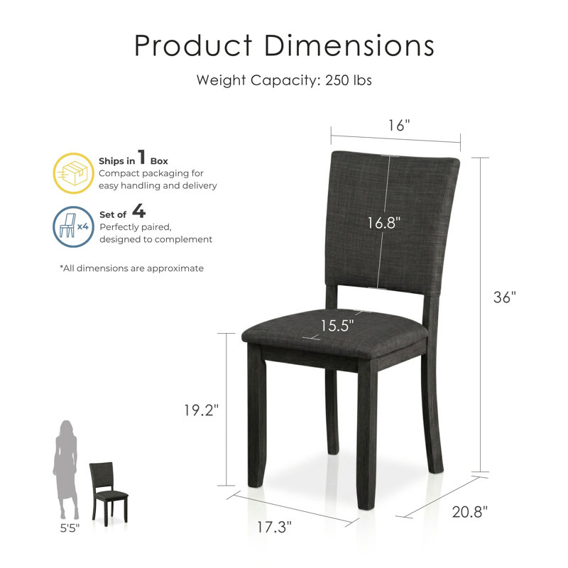 Quain Upholstered Side Chair, Gray