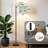 Arc Floor Lamp with Adjustable Lampshade Seashells Starfish Clear Ocean Water Sandy Coastal Summer Standing Lamp 3 Color Temperatures Dimmable Tall Pole Lamp with Foot Switch for Bedroom