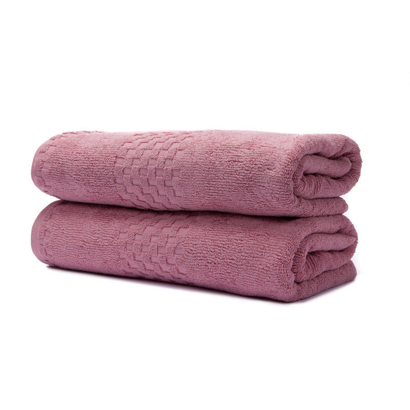 Yochman 100% Cotton Plush Jacquard Bath Sheet, Rose